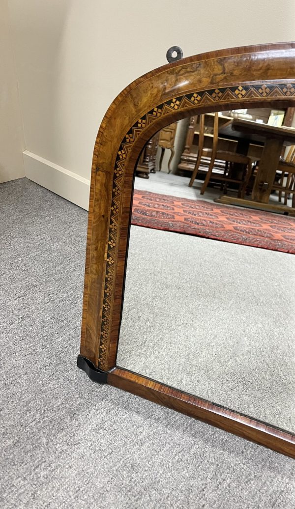 Victorian Burr Walnut Overmantel Mirror