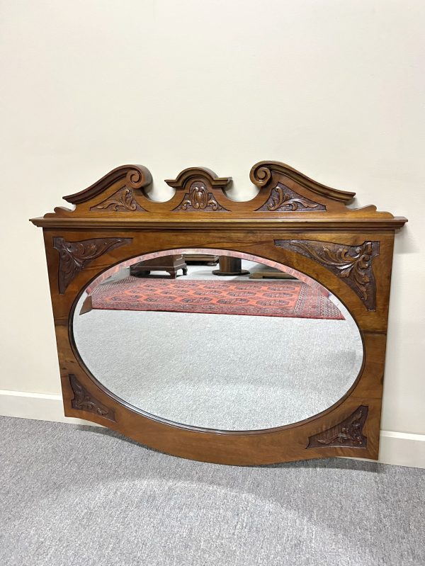 Edwardian Wall Mirror With Carved Frame