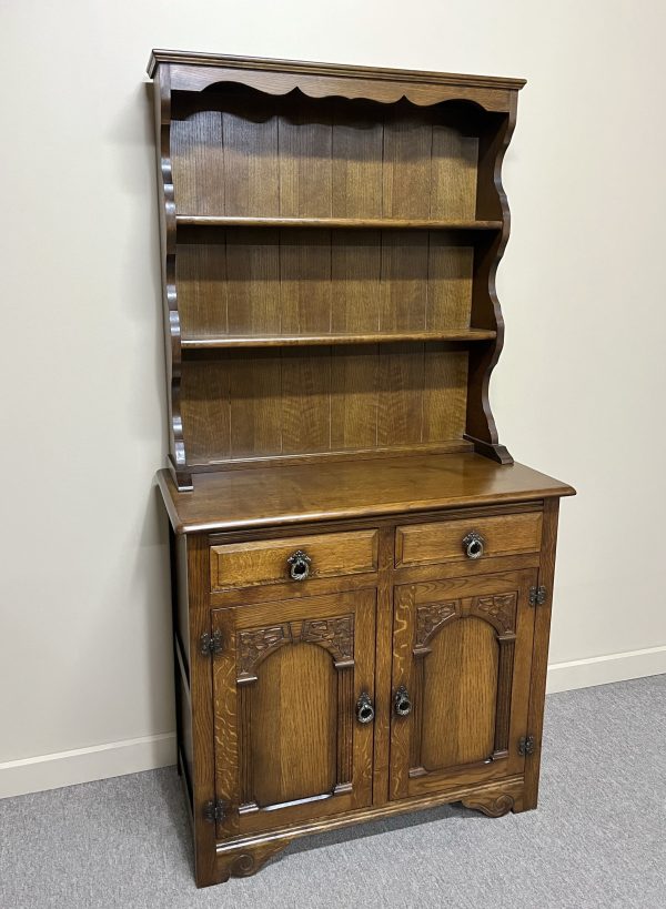 Vintage English Oak Tudor Style Dresser