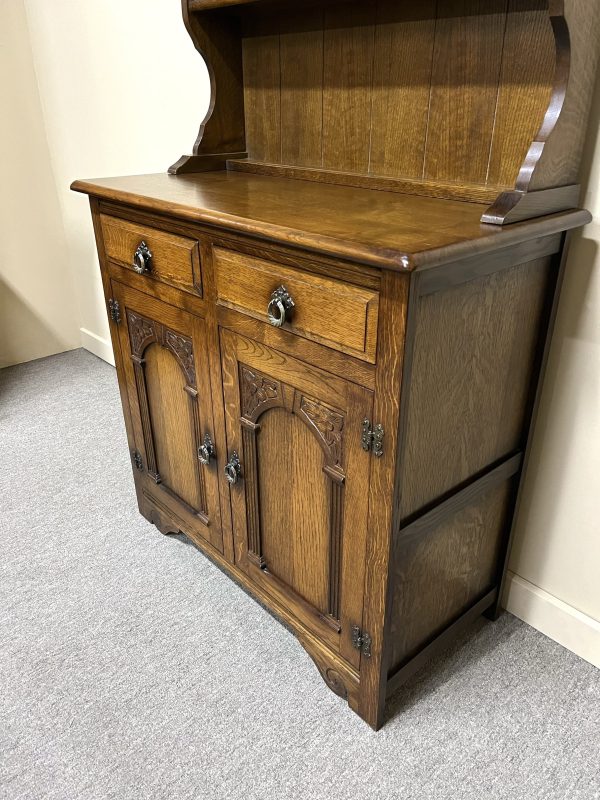 Vintage English Oak Tudor Style Dresser