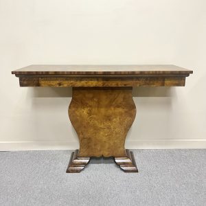 Art Deco Burl Maple Console Table