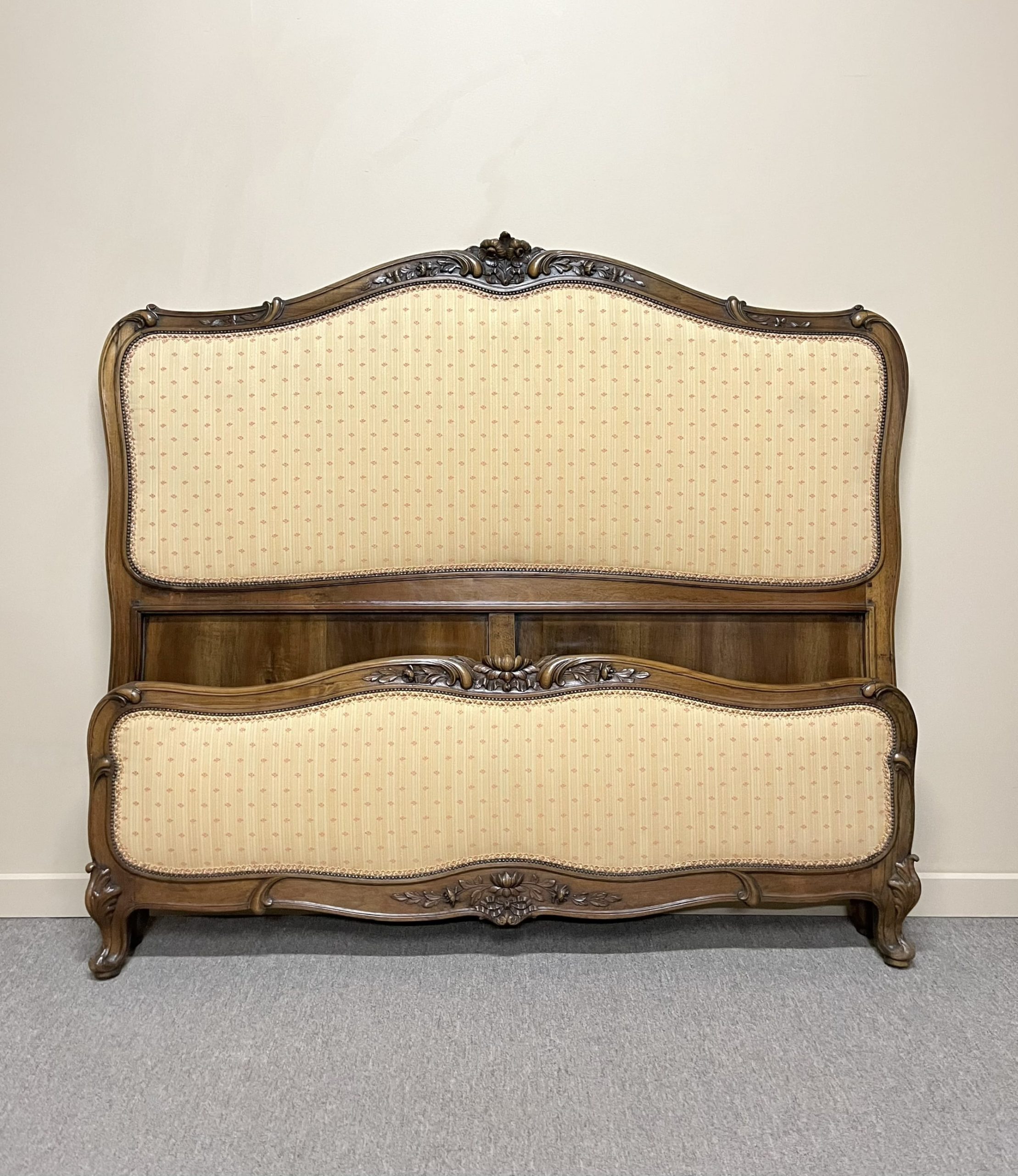 Antique French Walnut Queen Size Bed
