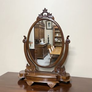 19th Century Cedar Oval Toilet Mirror