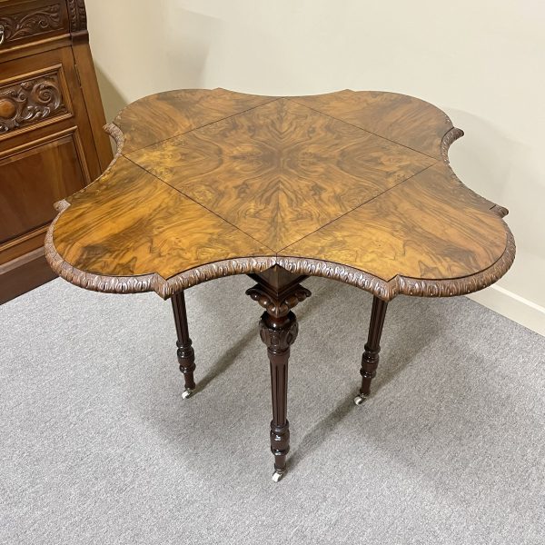 19th Century Burr Walnut Drop Leaf Table