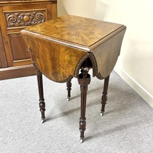 19th Century Burr Walnut Drop Leaf Table