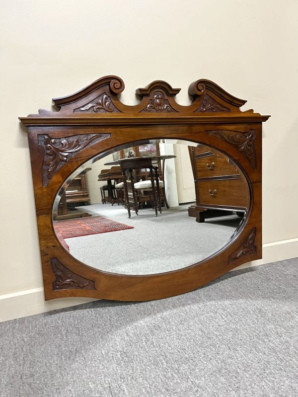 Edwardian Wall Mirror With Carved Frame