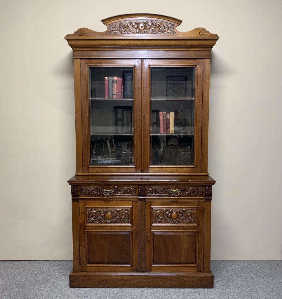 Buy Online English Edwardian Walnut Bookcase - Australian Antique Shop ...