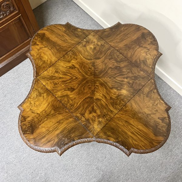 19th Century Burr Walnut Drop Leaf Table