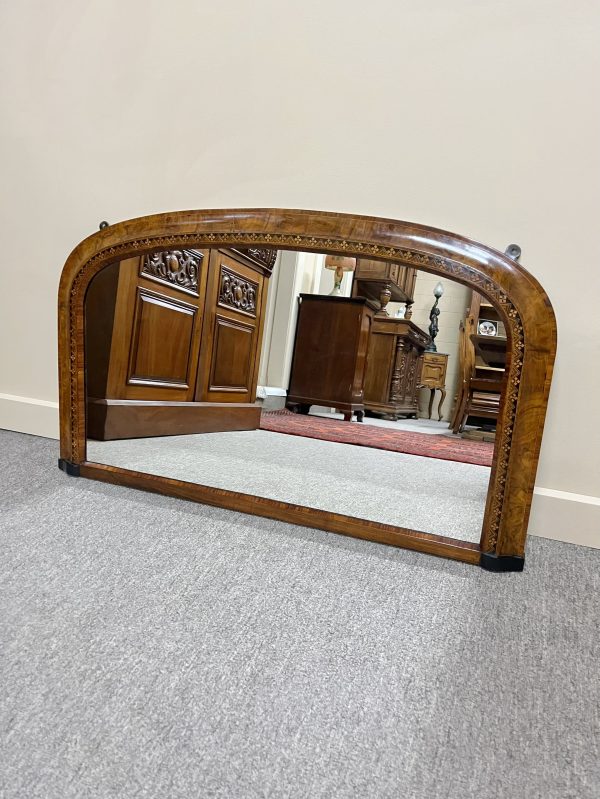 Victorian Burr Walnut Overmantel Mirror