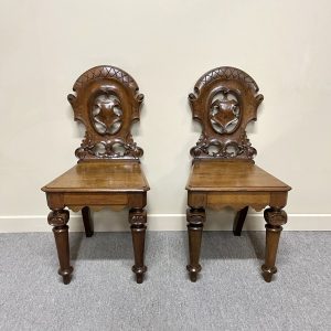 Victorian Oak Hall Chair - 2 Available