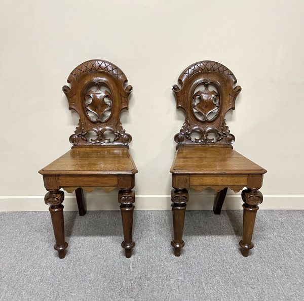 Victorian Oak Hall Chair - 2 Available