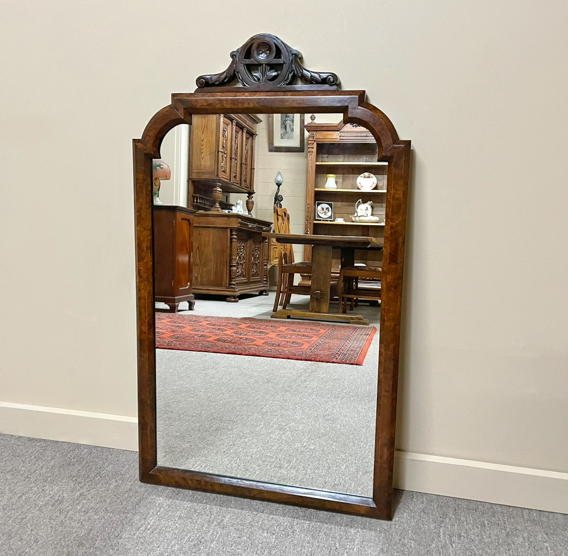 19th Century Burr Walnut Wall Mirror