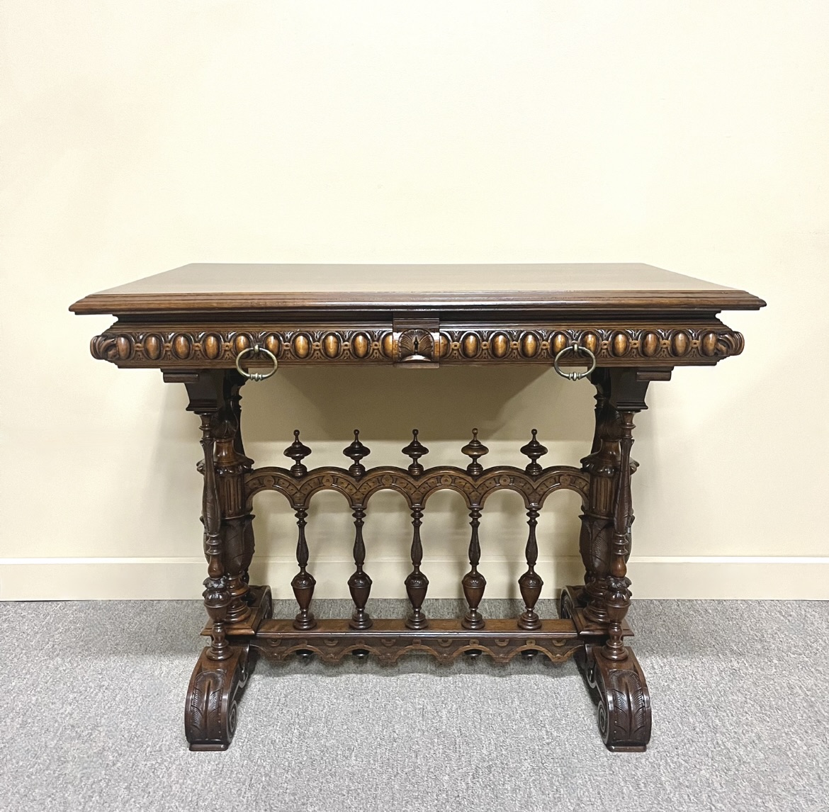 French Renaissance Revival Side Table or Library Desk