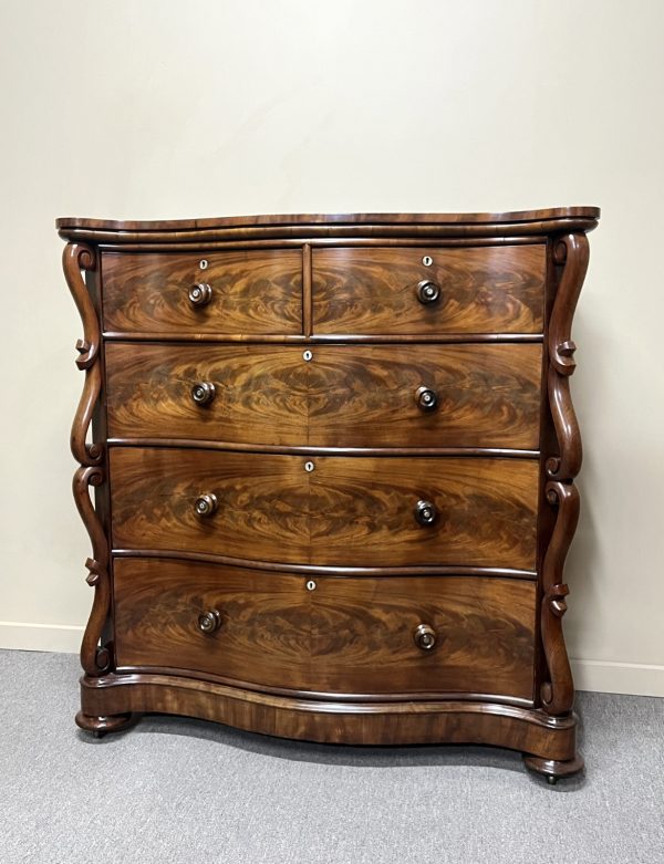 19th Century Flame Mahogany Chest of Drawers