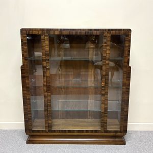 Art Deco Walnut Display Cabinet