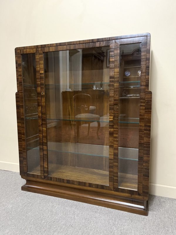 Art Deco Walnut Display Cabinet