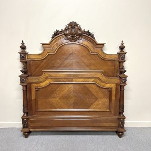 French Henri II Walnut Double Bed