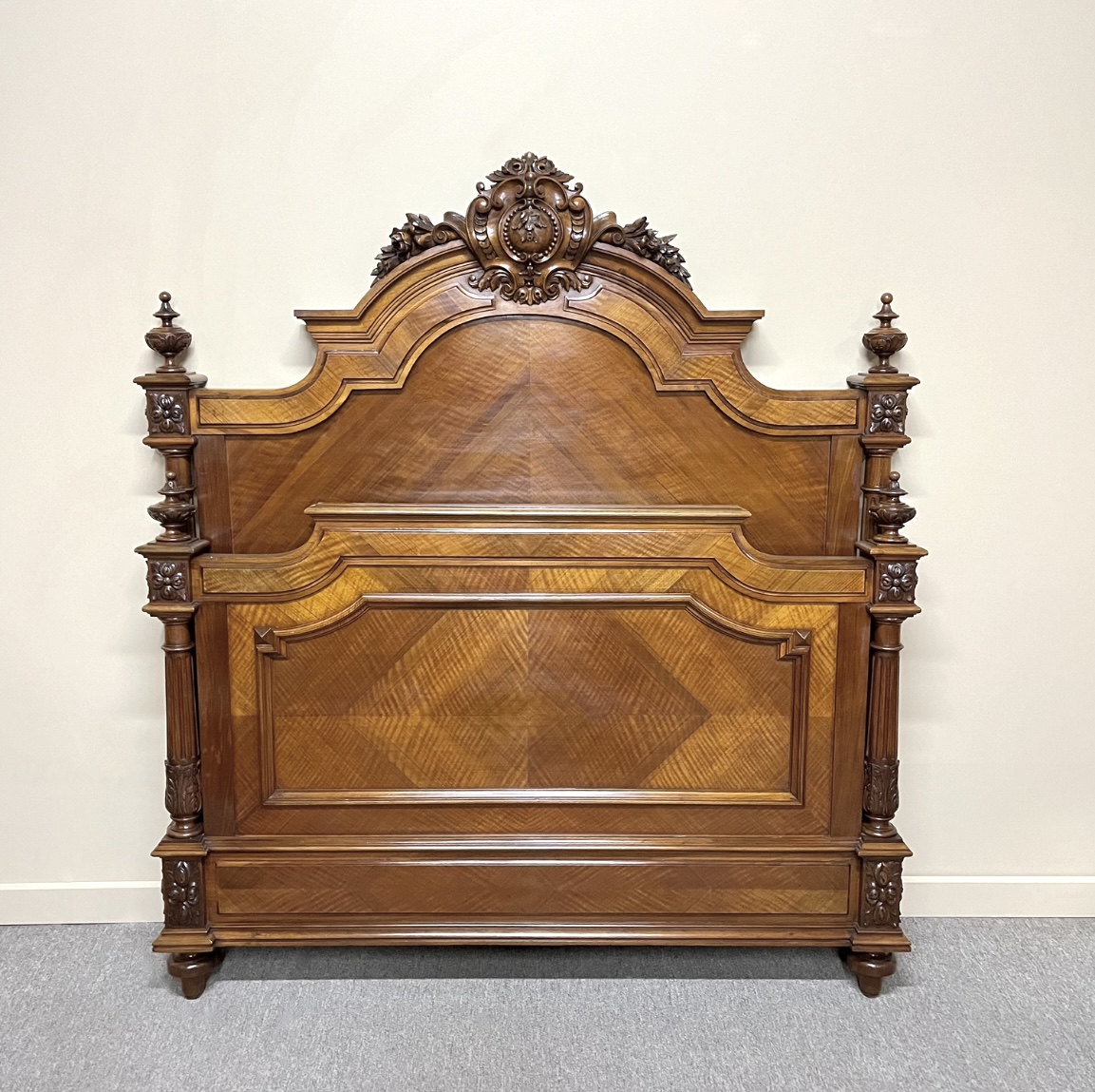 French Henri II Walnut Double Bed