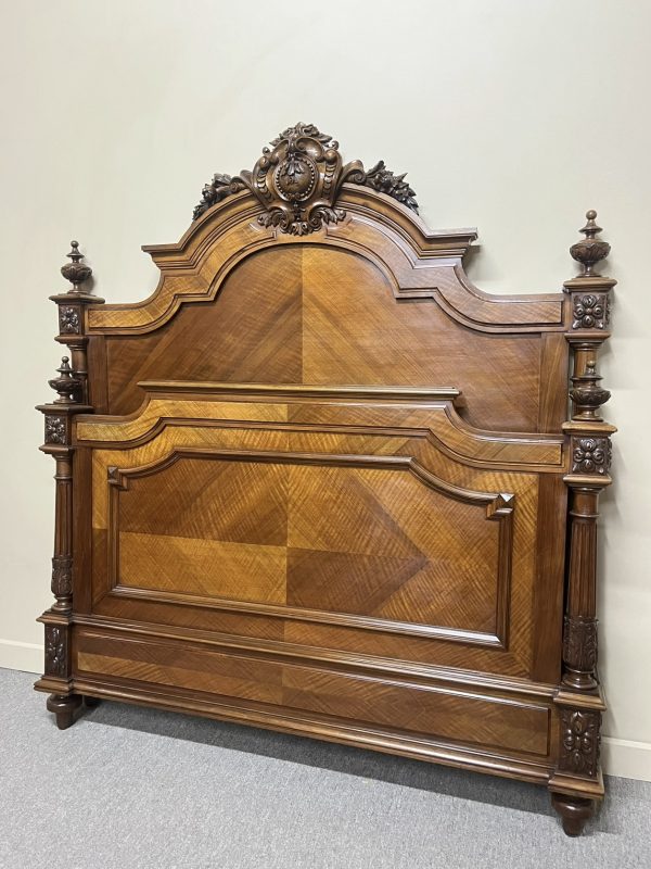 French Henri II Walnut Double Bed