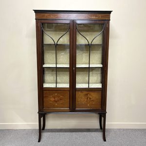 Edwardian 2-Door Inlaid Display Cabinet