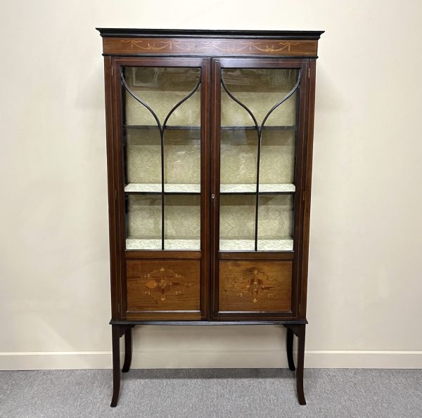 Edwardian 2-Door Inlaid Display Cabinet