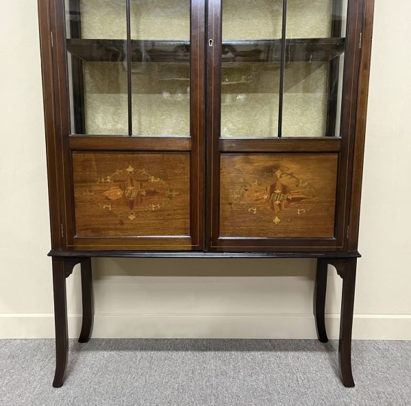 Edwardian 2-Door Inlaid Display Cabinet