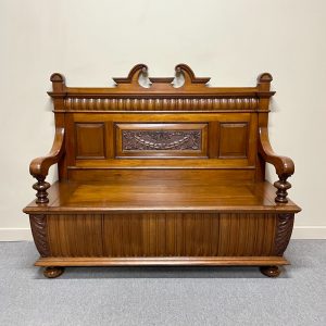 19th Century Walnut Hall Seat