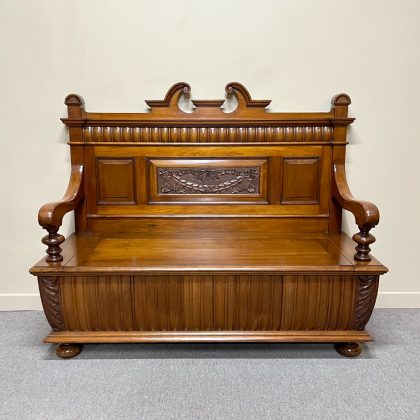 19th Century Walnut Hall Seat