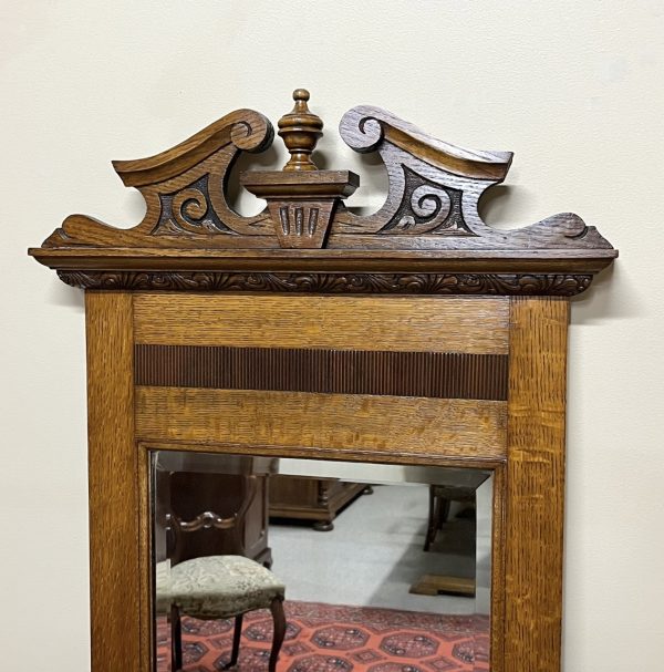 Antique Oak Wall Mirror