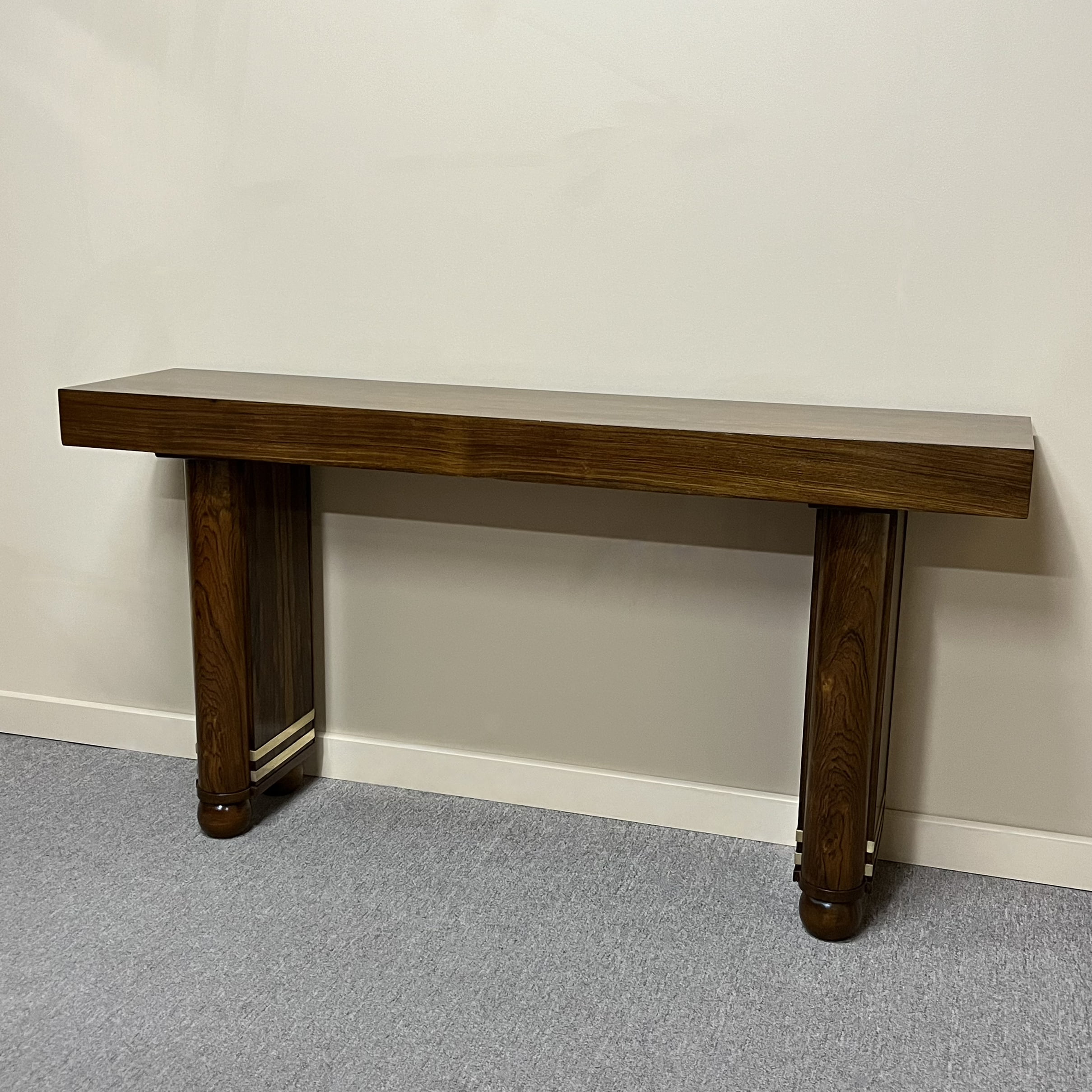 French Art Deco Twin Pedestal Console Table