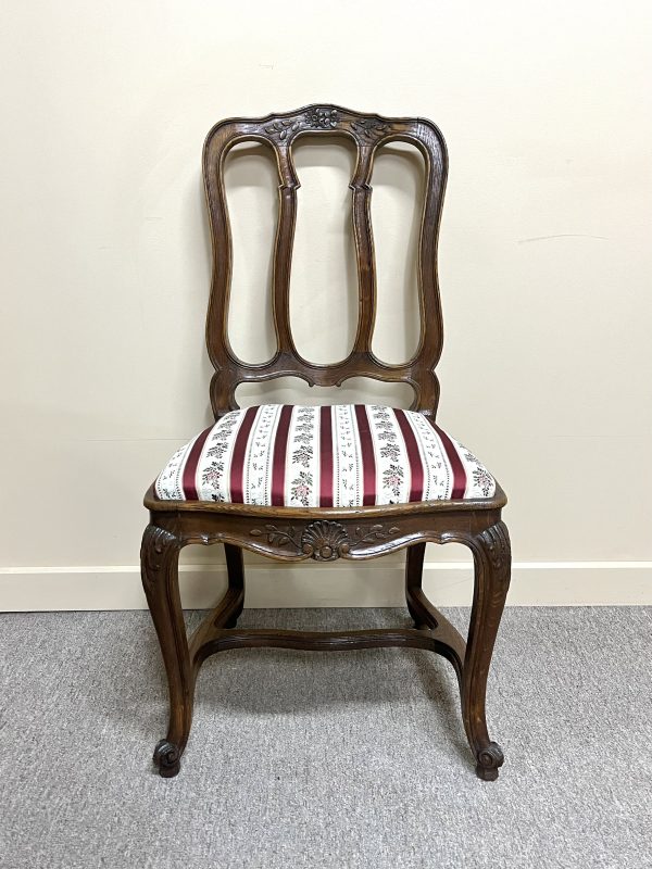 Set of Eight French Oak Dining Chairs