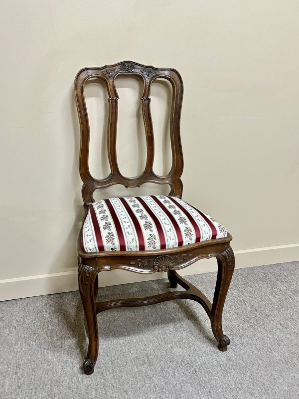 Set of Eight French Oak Dining Chairs