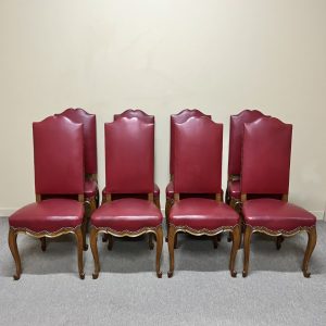 Set of 8 French High Back Dining Chairs