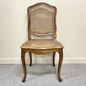 French Vintage Cane & Walnut Chair