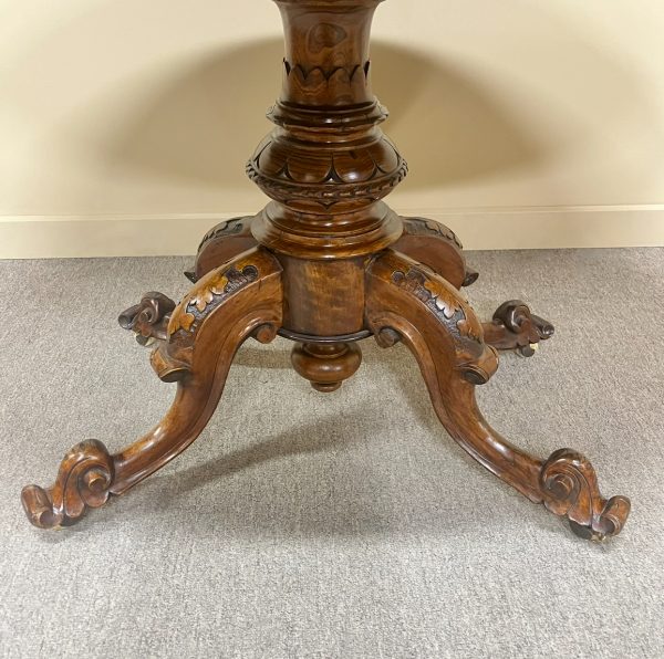 English Burr Walnut Oval Table c.1870